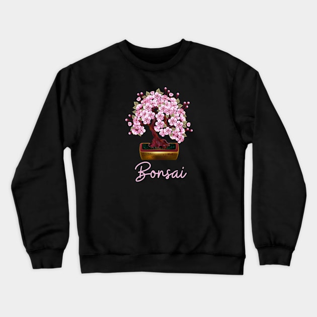 Cute Bonsai Tree Crewneck Sweatshirt by HobbyAndArt